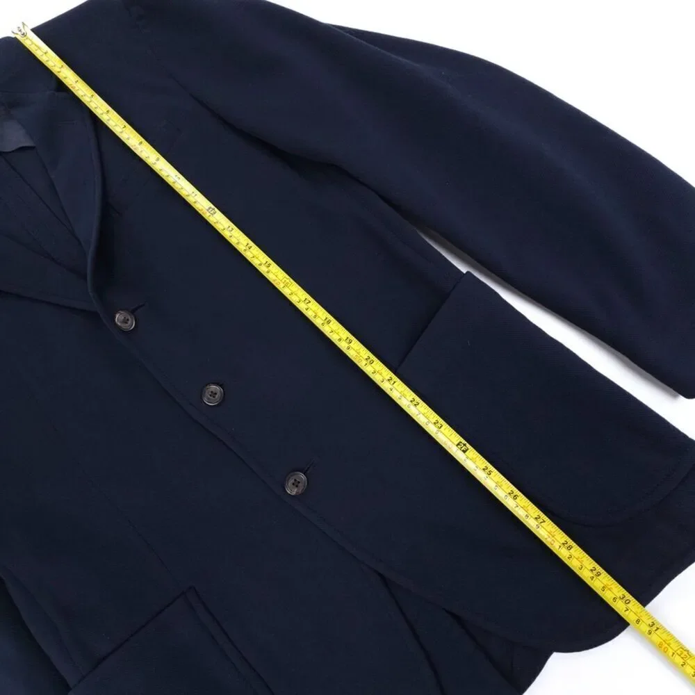 POLO Ralph Lauren Unlined Knit Blazer Jacket Navy Blue Old Money Quiet Luxury 42